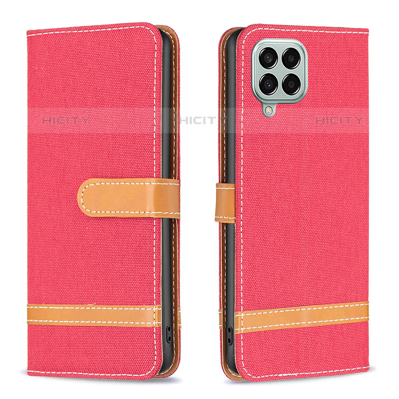 Custodia Portafoglio In Pelle Cover con Supporto B16F per Samsung Galaxy M33 5G Rosso