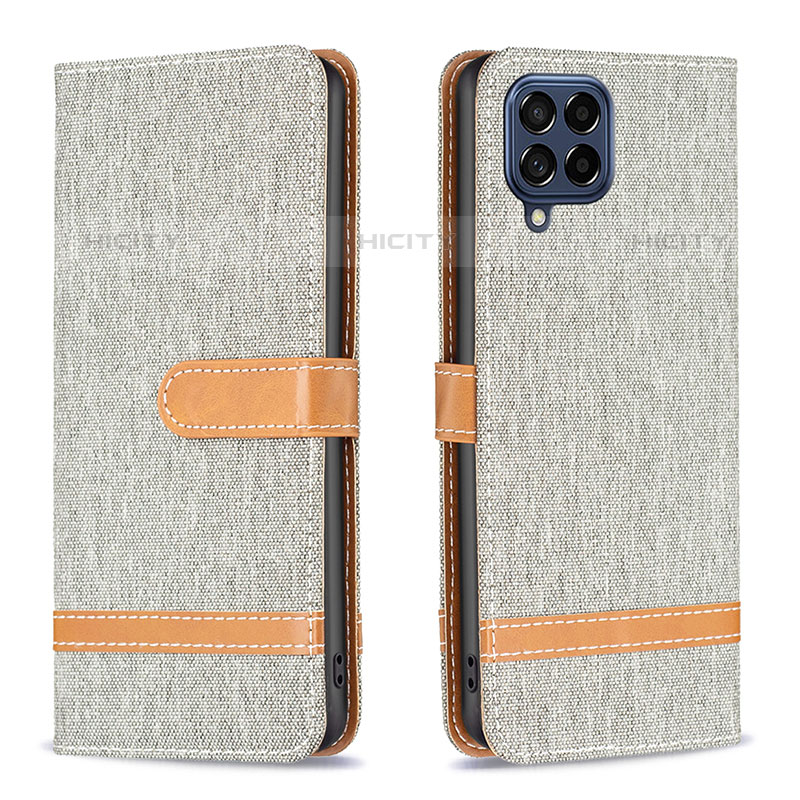 Custodia Portafoglio In Pelle Cover con Supporto B16F per Samsung Galaxy M53 5G Grigio