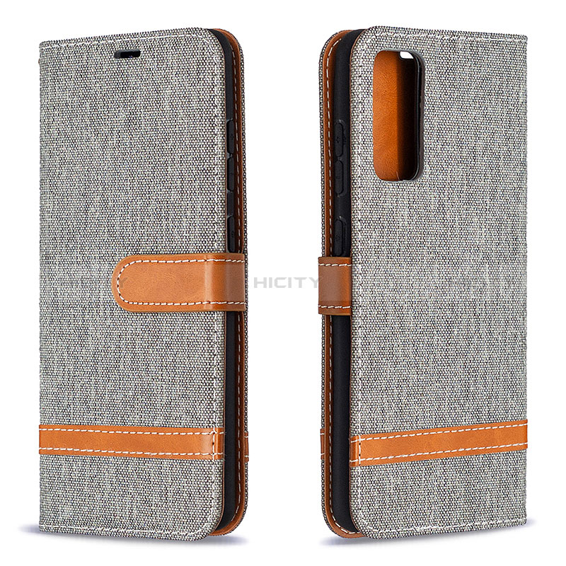 Custodia Portafoglio In Pelle Cover con Supporto B16F per Samsung Galaxy S20 Lite 5G Grigio