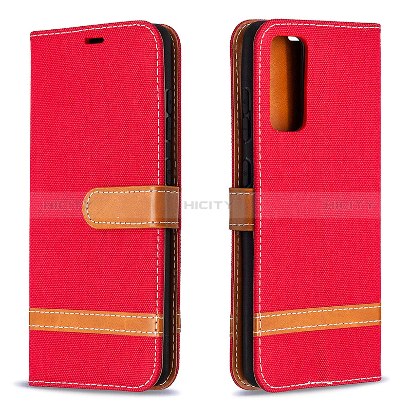 Custodia Portafoglio In Pelle Cover con Supporto B16F per Samsung Galaxy S20 Lite 5G Rosso