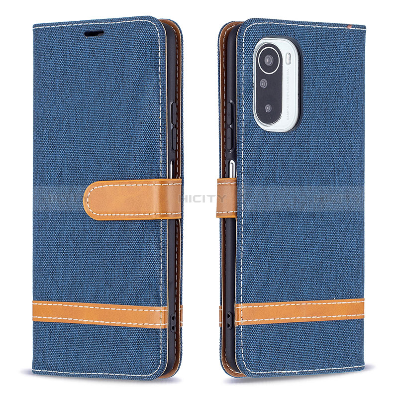 Custodia Portafoglio In Pelle Cover con Supporto B16F per Xiaomi Mi 11i 5G Blu Notte