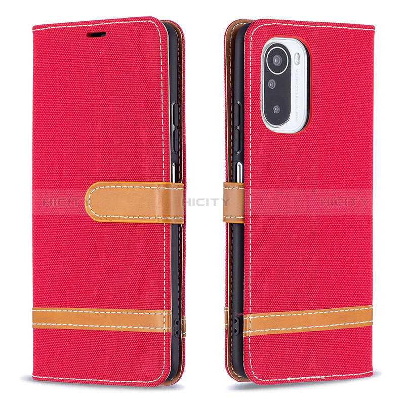 Custodia Portafoglio In Pelle Cover con Supporto B16F per Xiaomi Mi 11i 5G Rosso