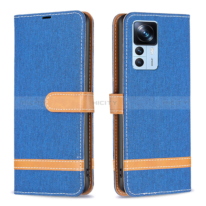 Custodia Portafoglio In Pelle Cover con Supporto B16F per Xiaomi Mi 12T Pro 5G Blu