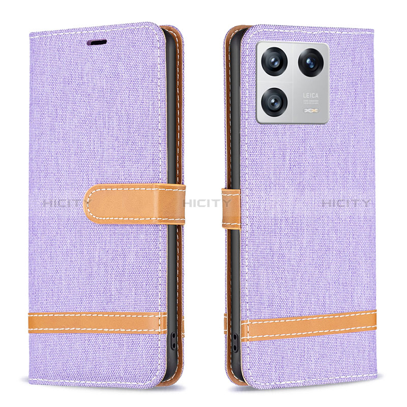 Custodia Portafoglio In Pelle Cover con Supporto B16F per Xiaomi Mi 13 5G Lavanda