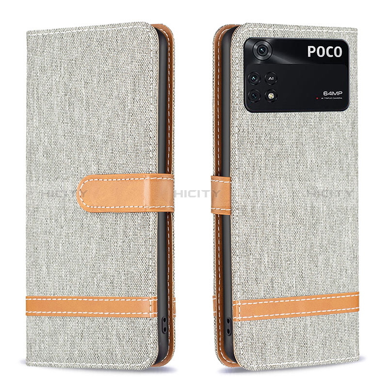 Custodia Portafoglio In Pelle Cover con Supporto B16F per Xiaomi Poco M4 Pro 4G