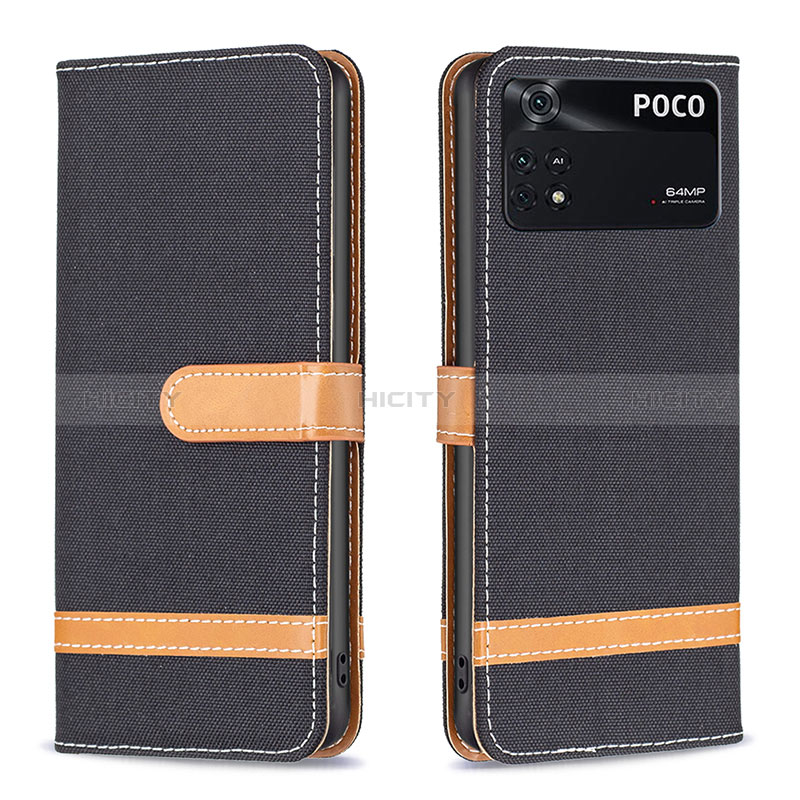 Custodia Portafoglio In Pelle Cover con Supporto B16F per Xiaomi Poco M4 Pro 4G