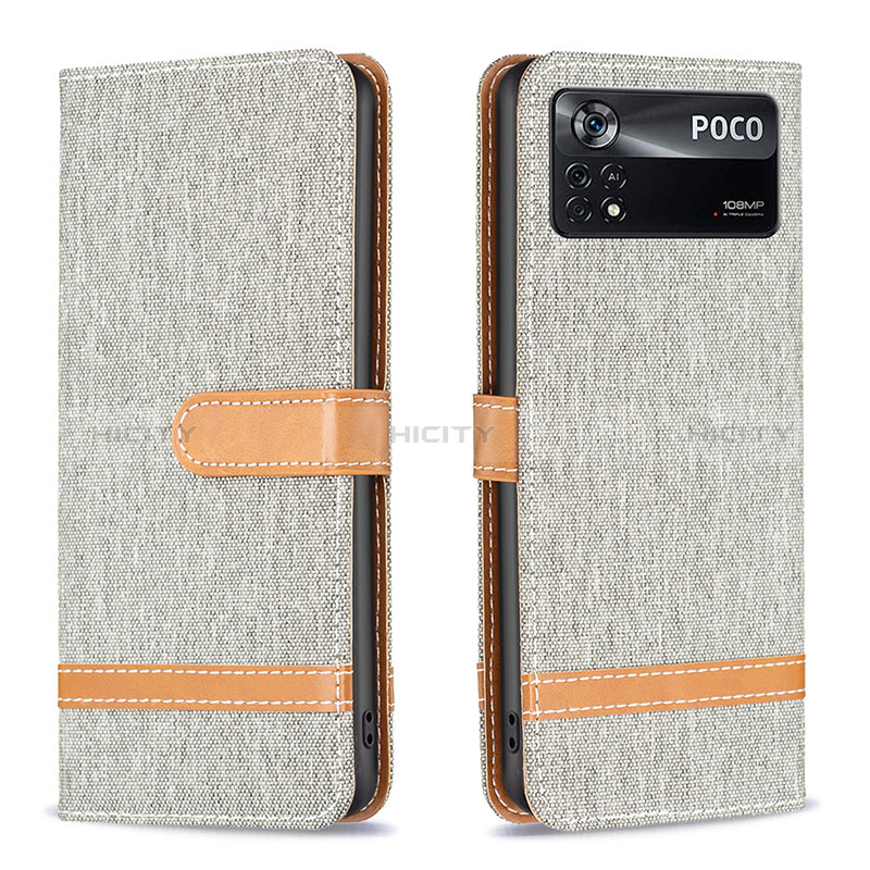 Custodia Portafoglio In Pelle Cover con Supporto B16F per Xiaomi Poco X4 Pro 5G