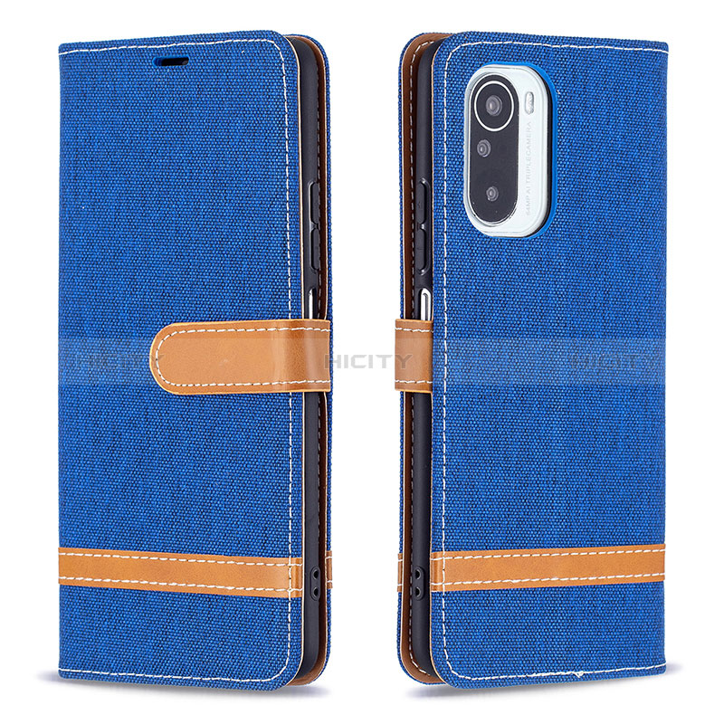 Custodia Portafoglio In Pelle Cover con Supporto B16F per Xiaomi Redmi K40 5G Blu