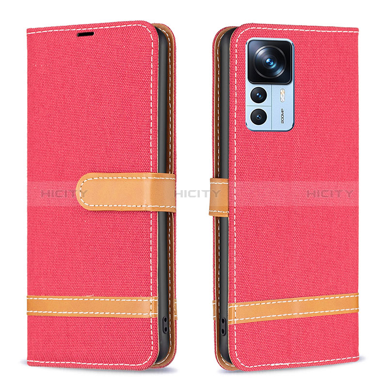 Custodia Portafoglio In Pelle Cover con Supporto B16F per Xiaomi Redmi K50 Ultra 5G Rosso