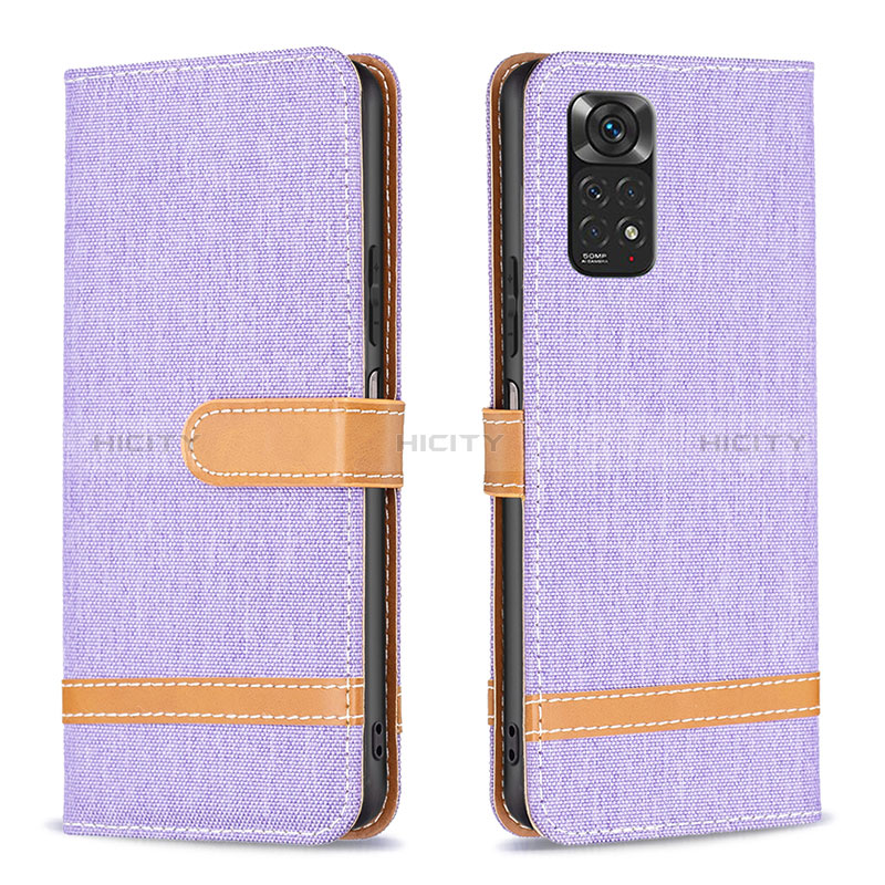 Custodia Portafoglio In Pelle Cover con Supporto B16F per Xiaomi Redmi Note 11 4G (2022) Lavanda