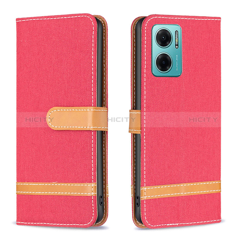 Custodia Portafoglio In Pelle Cover con Supporto B16F per Xiaomi Redmi Note 11E 5G Rosso