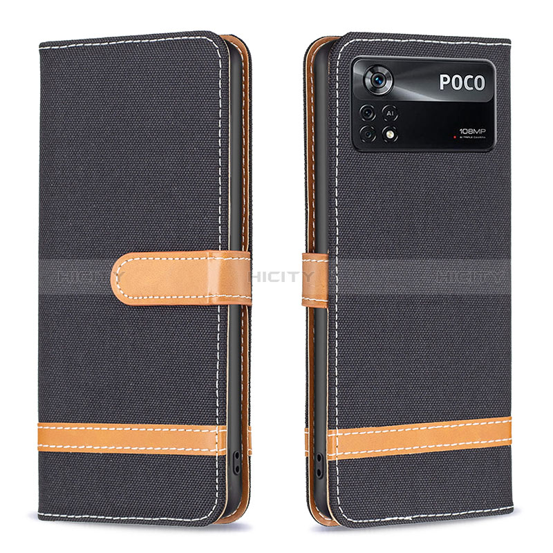 Custodia Portafoglio In Pelle Cover con Supporto B16F per Xiaomi Redmi Note 11E Pro 5G Nero