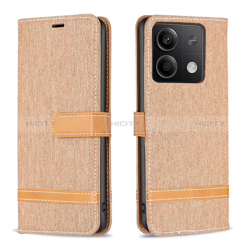 Custodia Portafoglio In Pelle Cover con Supporto B16F per Xiaomi Redmi Note 13 5G Oro