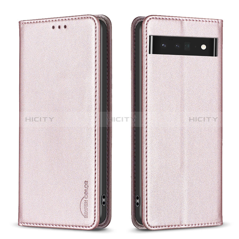 Custodia Portafoglio In Pelle Cover con Supporto B17F per Google Pixel 7 Pro 5G Oro Rosa