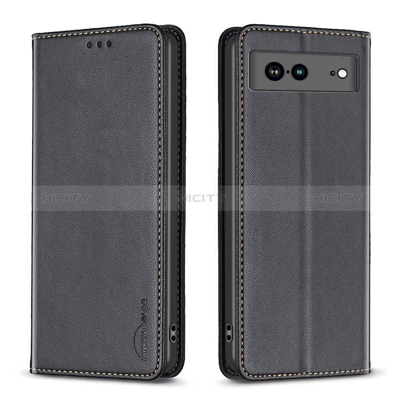 Custodia Portafoglio In Pelle Cover con Supporto B17F per Google Pixel 7a 5G Nero