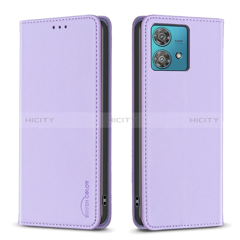 Custodia Portafoglio In Pelle Cover con Supporto B17F per Motorola Moto Edge 40 Neo 5G Lavanda