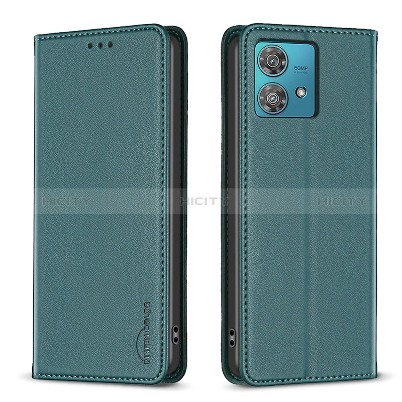 Custodia Portafoglio In Pelle Cover con Supporto B17F per Motorola Moto Edge 40 Neo 5G Verde