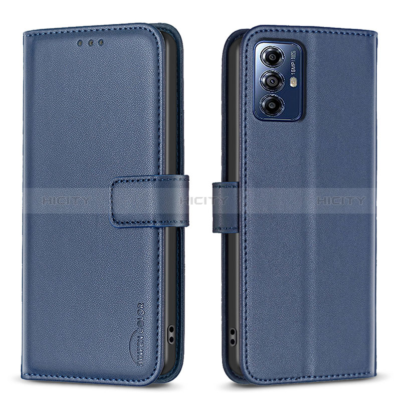 Custodia Portafoglio In Pelle Cover con Supporto B17F per Motorola Moto G Play (2023) Blu