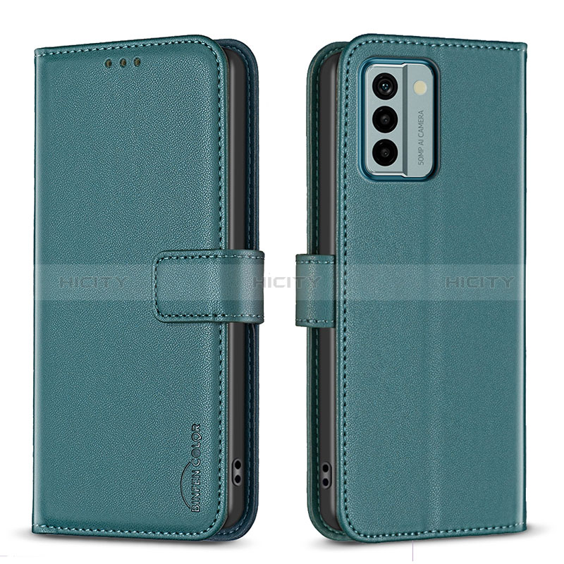 Custodia Portafoglio In Pelle Cover con Supporto B17F per Nokia G22 Verde