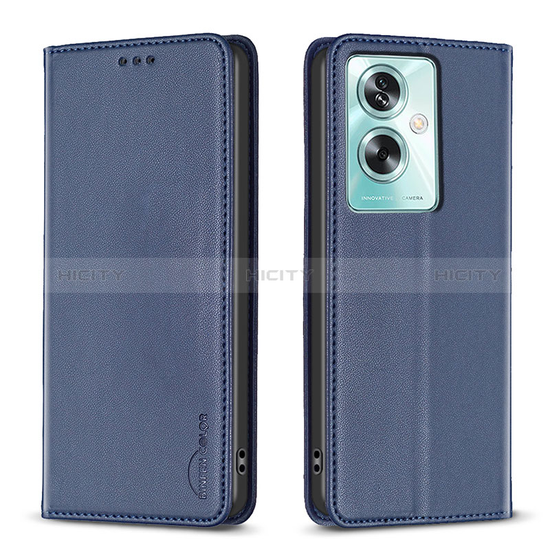 Custodia Portafoglio In Pelle Cover con Supporto B17F per Oppo A79 5G Blu