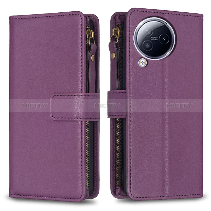 Custodia Portafoglio In Pelle Cover con Supporto B17F per Xiaomi Civi 3 5G Viola