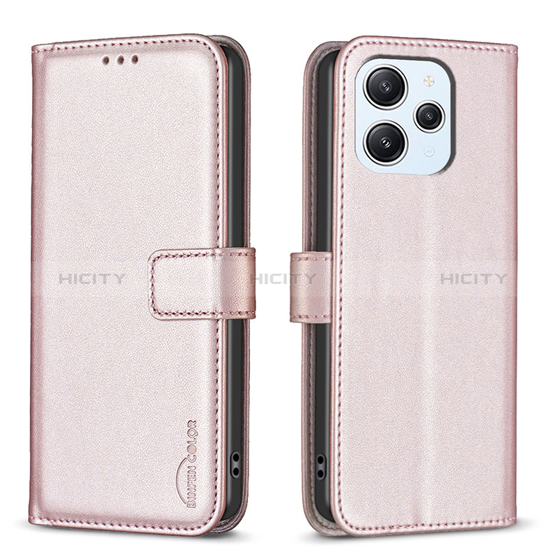 Custodia Portafoglio In Pelle Cover con Supporto B17F per Xiaomi Redmi 12 4G Oro Rosa