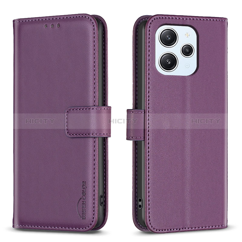 Custodia Portafoglio In Pelle Cover con Supporto B17F per Xiaomi Redmi 12 4G Viola