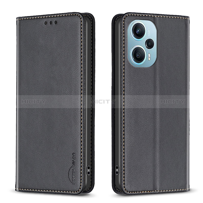 Custodia Portafoglio In Pelle Cover con Supporto B17F per Xiaomi Redmi Note 12 Turbo 5G Nero