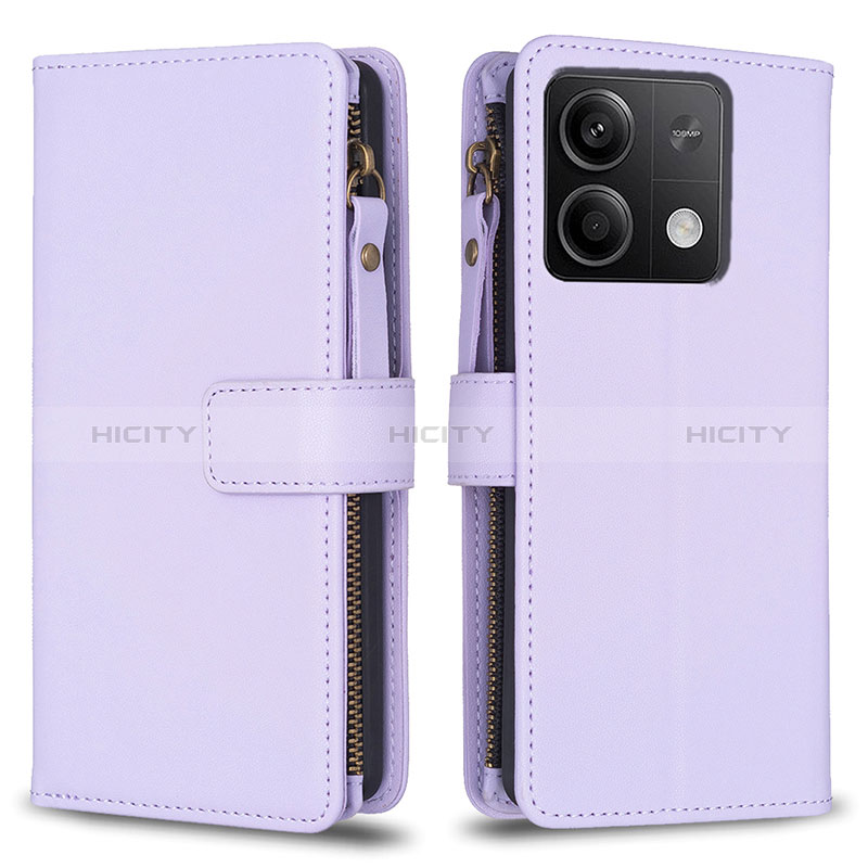 Custodia Portafoglio In Pelle Cover con Supporto B17F per Xiaomi Redmi Note 13 5G Lavanda