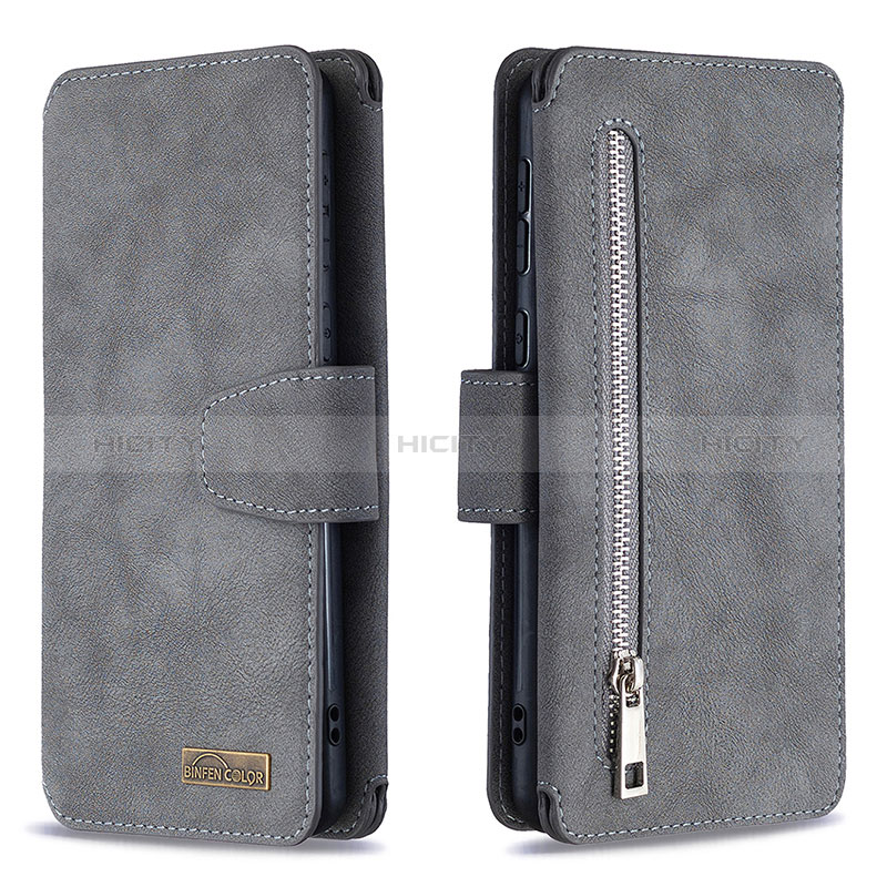 Custodia Portafoglio In Pelle Cover con Supporto B18F per Samsung Galaxy A21 Grigio