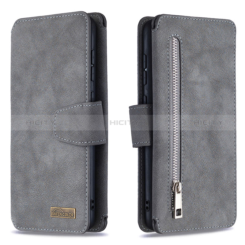 Custodia Portafoglio In Pelle Cover con Supporto B18F per Samsung Galaxy A70 Grigio