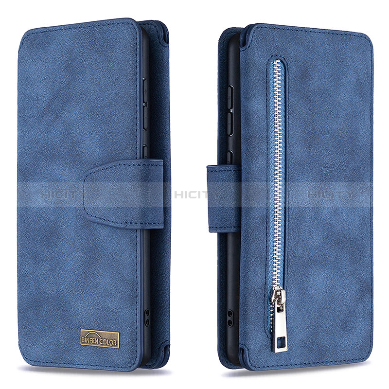 Custodia Portafoglio In Pelle Cover con Supporto B18F per Samsung Galaxy A71 5G Blu