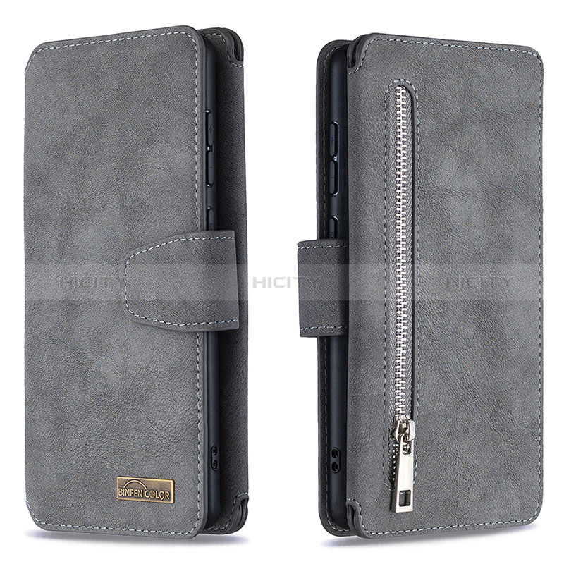 Custodia Portafoglio In Pelle Cover con Supporto B18F per Samsung Galaxy A71 5G Grigio