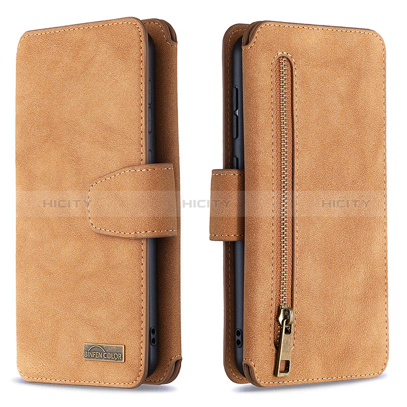 Custodia Portafoglio In Pelle Cover con Supporto B18F per Samsung Galaxy M10S Marrone