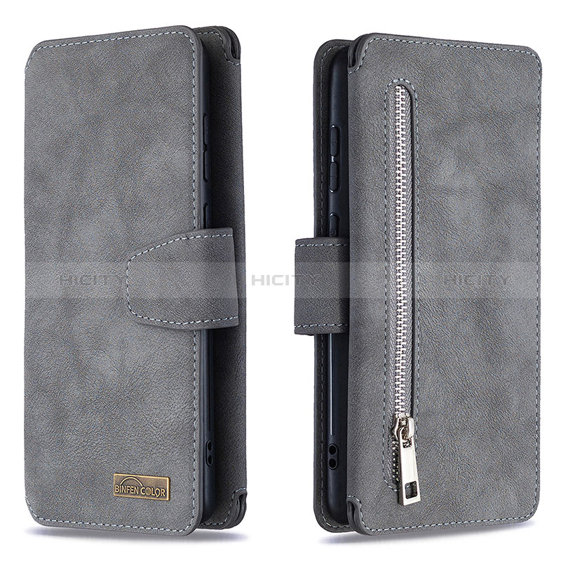 Custodia Portafoglio In Pelle Cover con Supporto B18F per Samsung Galaxy Note 10 Lite Grigio