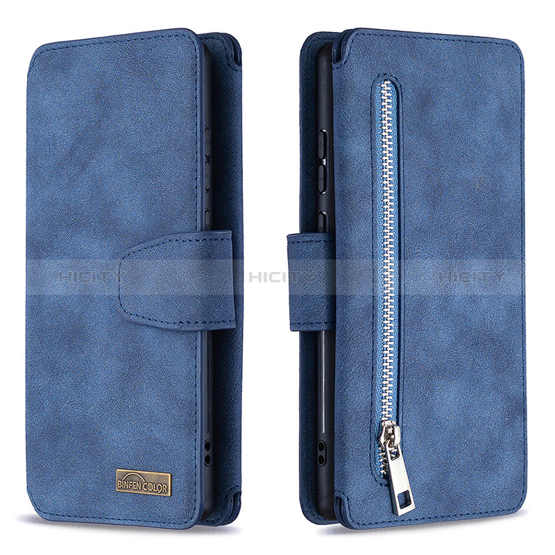 Custodia Portafoglio In Pelle Cover con Supporto B18F per Samsung Galaxy Note 20 5G Blu