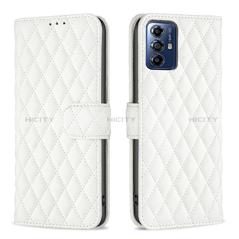 Custodia Portafoglio In Pelle Cover con Supporto B19F per Motorola Moto G Play (2023) Bianco