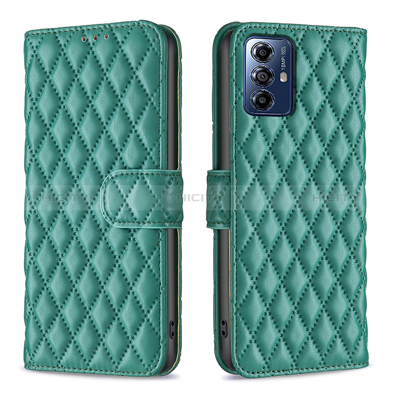 Custodia Portafoglio In Pelle Cover con Supporto B19F per Motorola Moto G Play (2023) Verde