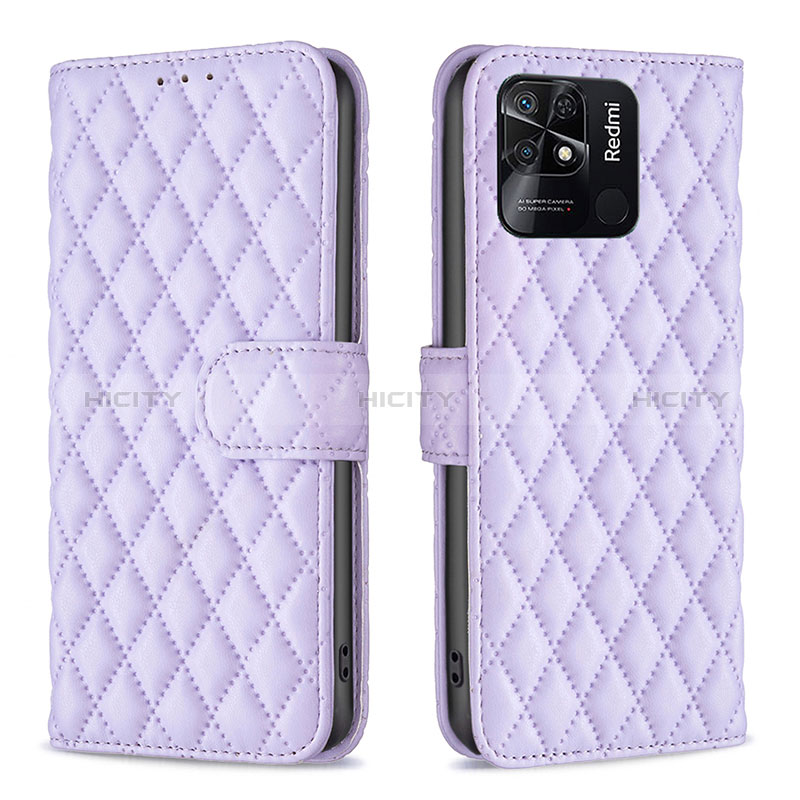 Custodia Portafoglio In Pelle Cover con Supporto B19F per Xiaomi Redmi 10 India Viola