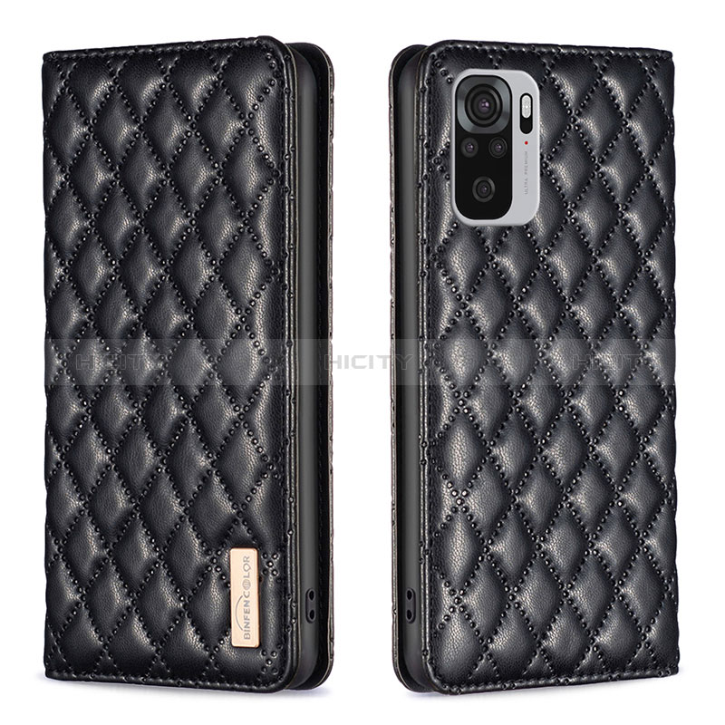 Custodia Portafoglio In Pelle Cover con Supporto B19F per Xiaomi Redmi Note 10 4G Nero