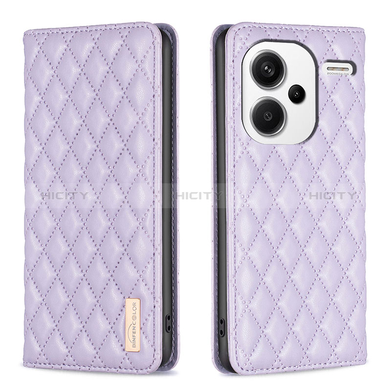 Custodia Portafoglio In Pelle Cover con Supporto B19F per Xiaomi Redmi Note 13 Pro+ Plus 5G Viola