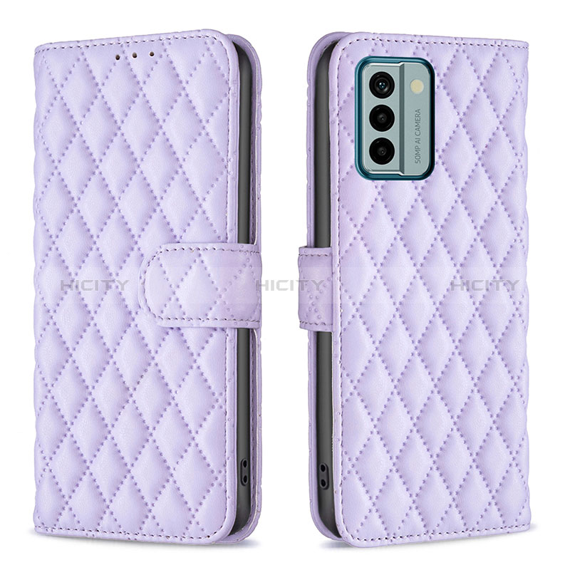 Custodia Portafoglio In Pelle Cover con Supporto B20F per Nokia G22 Viola