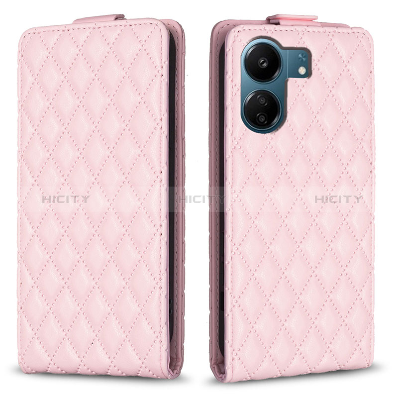 Custodia Portafoglio In Pelle Cover con Supporto B20F per Xiaomi Poco C65 Oro Rosa