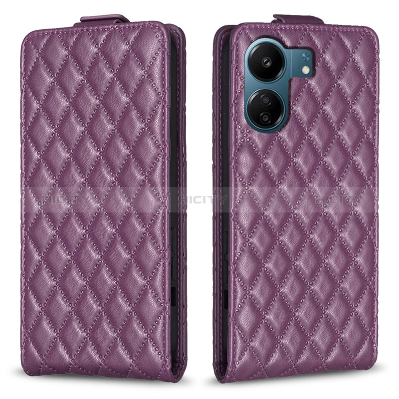 Custodia Portafoglio In Pelle Cover con Supporto B20F per Xiaomi Poco C65 Viola