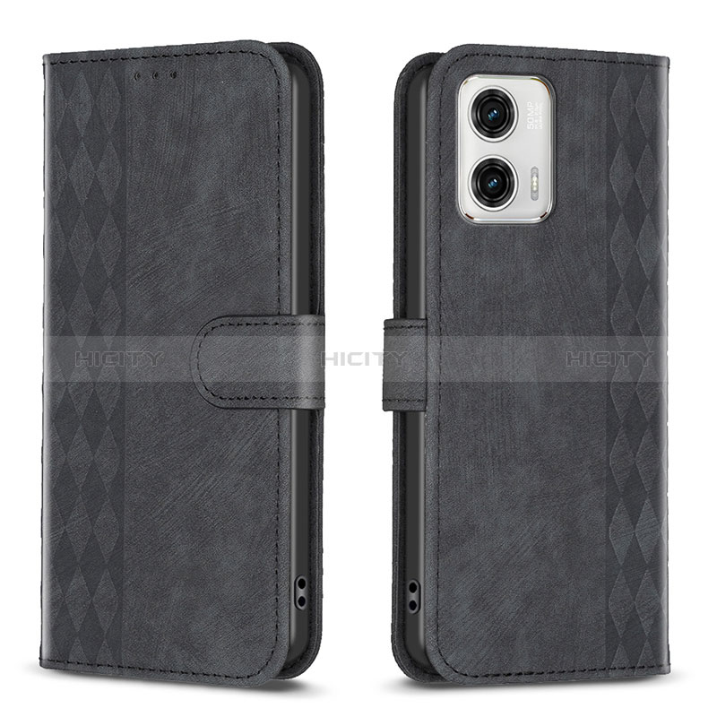 Custodia Portafoglio In Pelle Cover con Supporto B21F per Motorola Moto G73 5G Nero