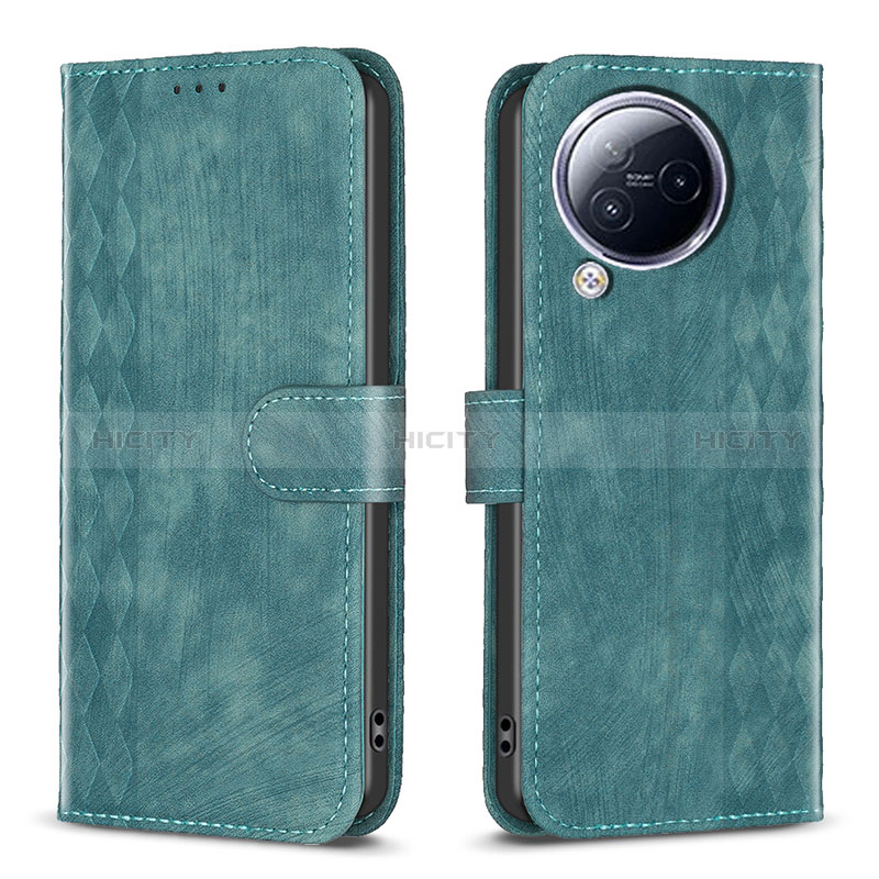 Custodia Portafoglio In Pelle Cover con Supporto B21F per Xiaomi Civi 3 5G Verde