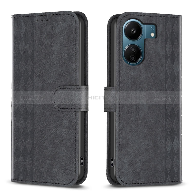 Custodia Portafoglio In Pelle Cover con Supporto B21F per Xiaomi Poco C65 Nero