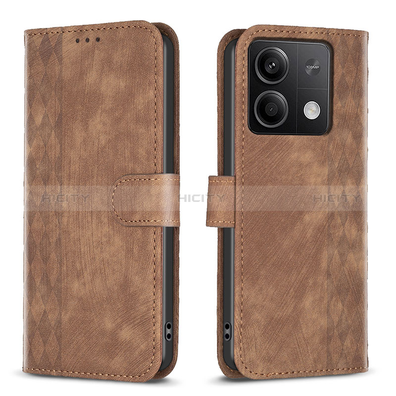 Custodia Portafoglio In Pelle Cover con Supporto B21F per Xiaomi Redmi Note 13 5G Marrone