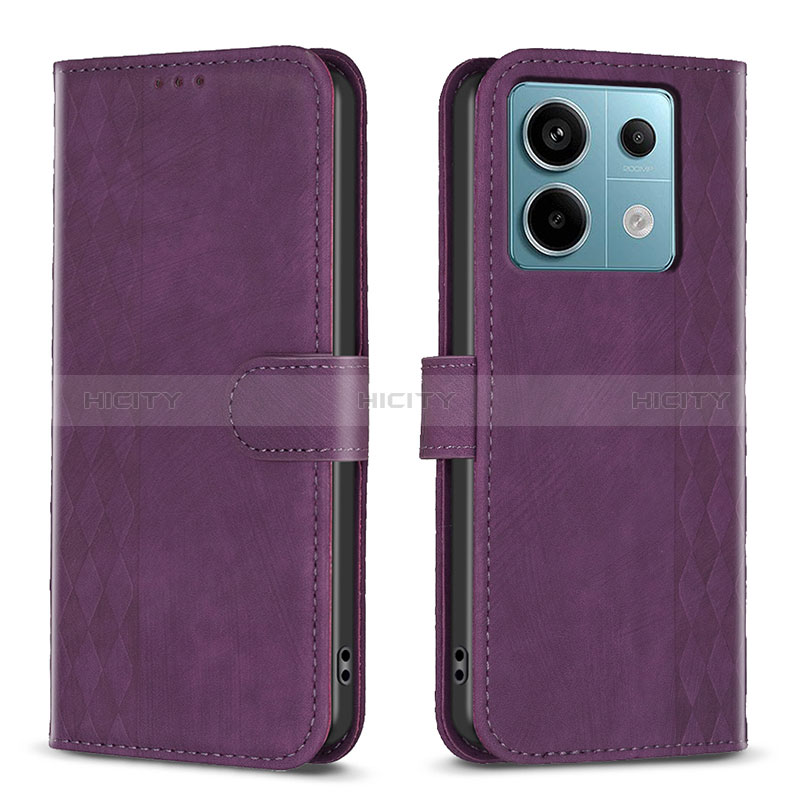 Custodia Portafoglio In Pelle Cover con Supporto B21F per Xiaomi Redmi Note 13 Pro 5G Viola