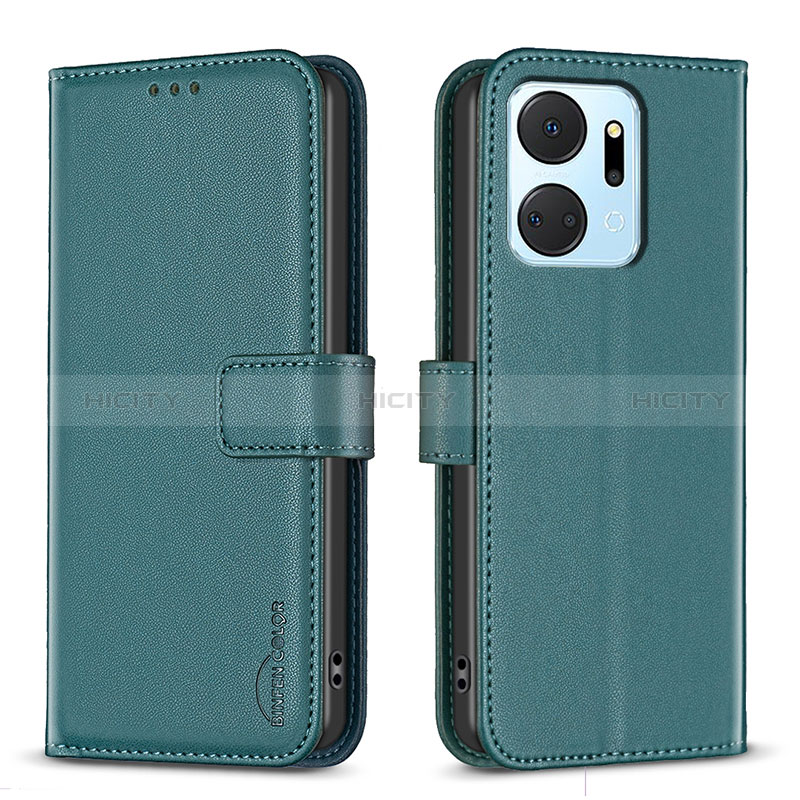 Custodia Portafoglio In Pelle Cover con Supporto B22F per Huawei Honor X7a Verde